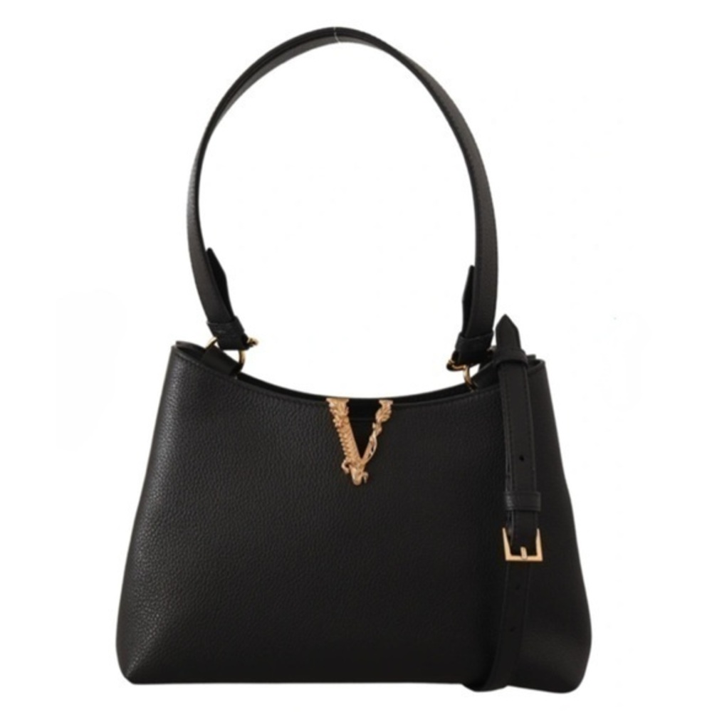 Versace Virtus Black Leather
Hobo Shoulder Crossbody Handbag - NWOT - Picture 1 of 16